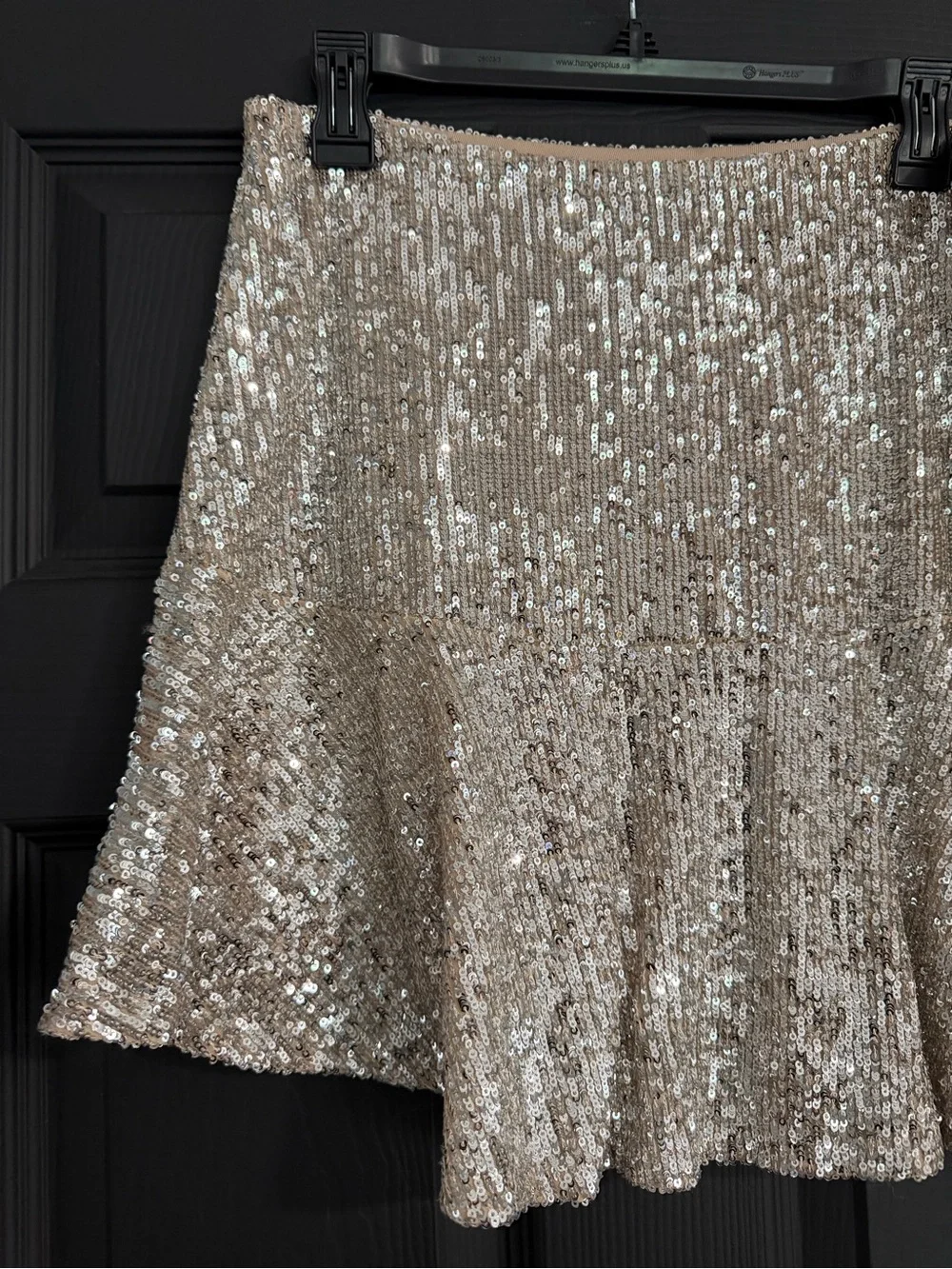 Free People Trumpet Silver Sequin Mini Skirt